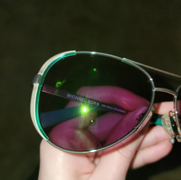 Michael Kors Aviator Sunglasses with Green Lenses - Picture 6 of 7